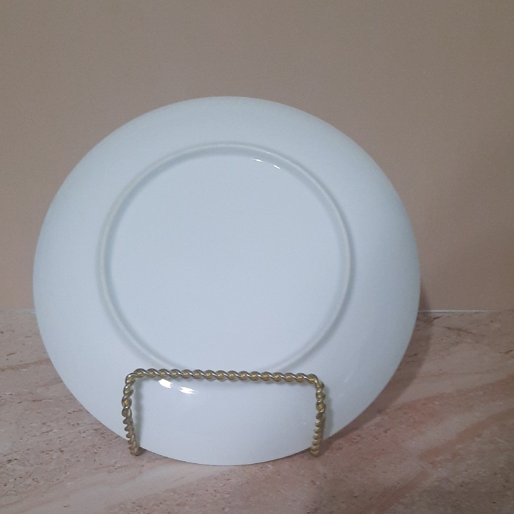 Vintage Floral Porcelain Plate with Gold Rim - Picture 4 of 5